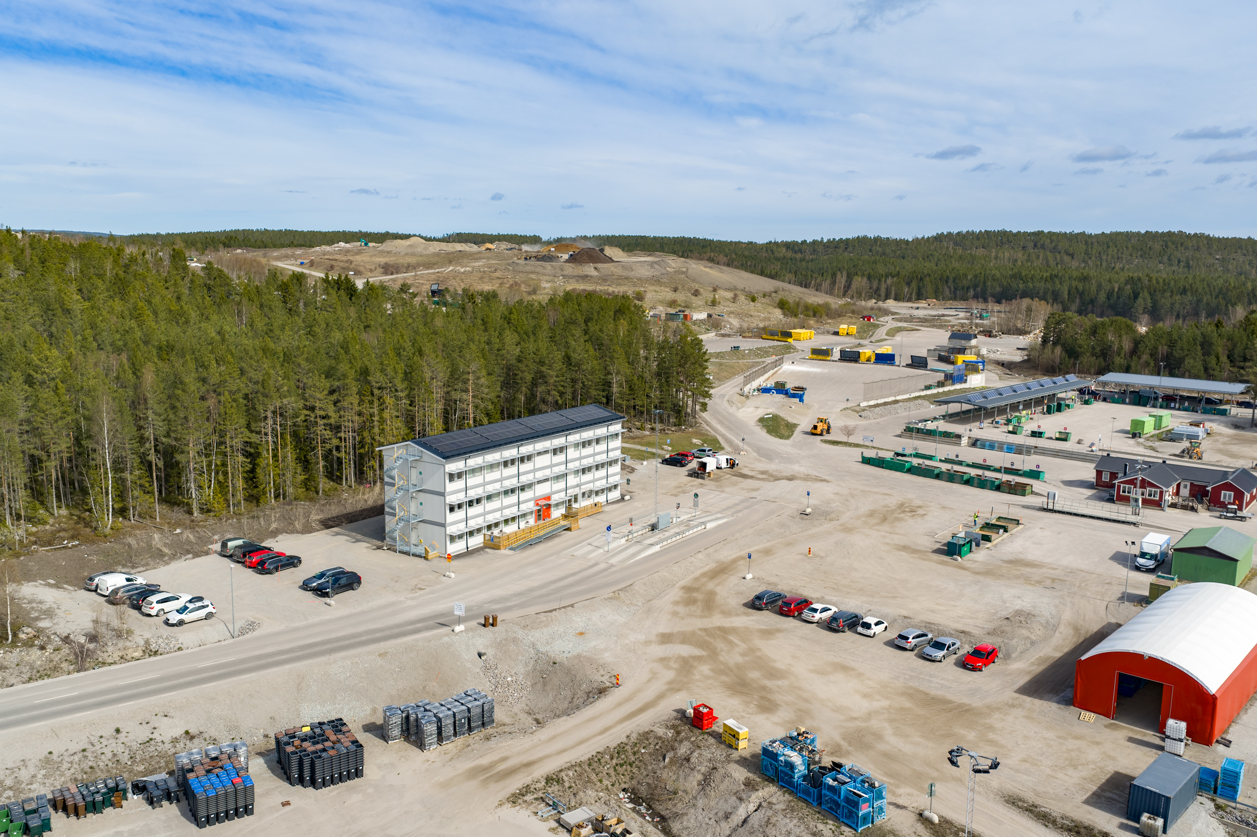 Översiktsbild över Parmacos kontorslösning på Ulvberget i Hudiksvall.