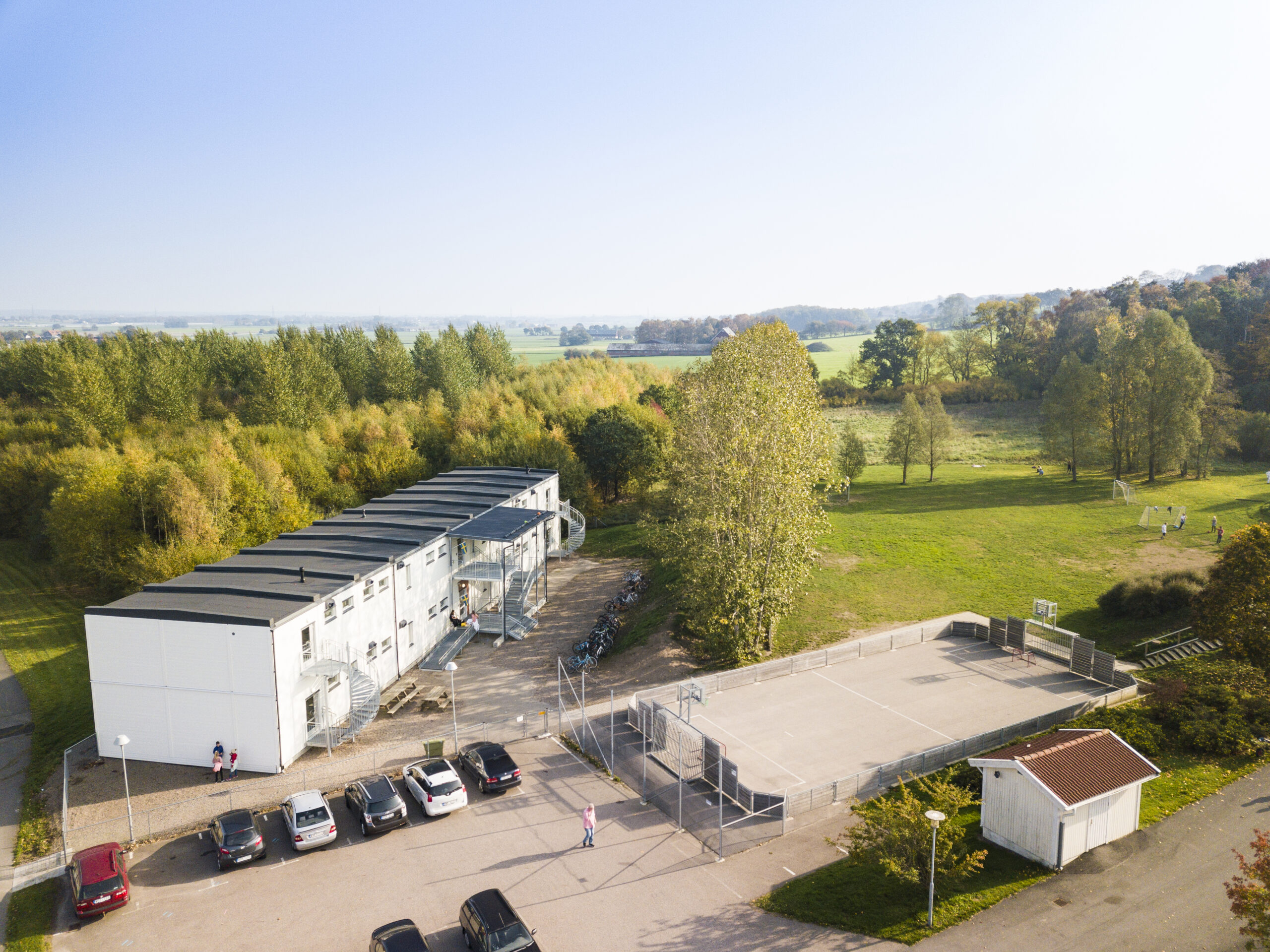 Översiktsbild av Tingdalsskolan, en skola levererad av Parmaco.